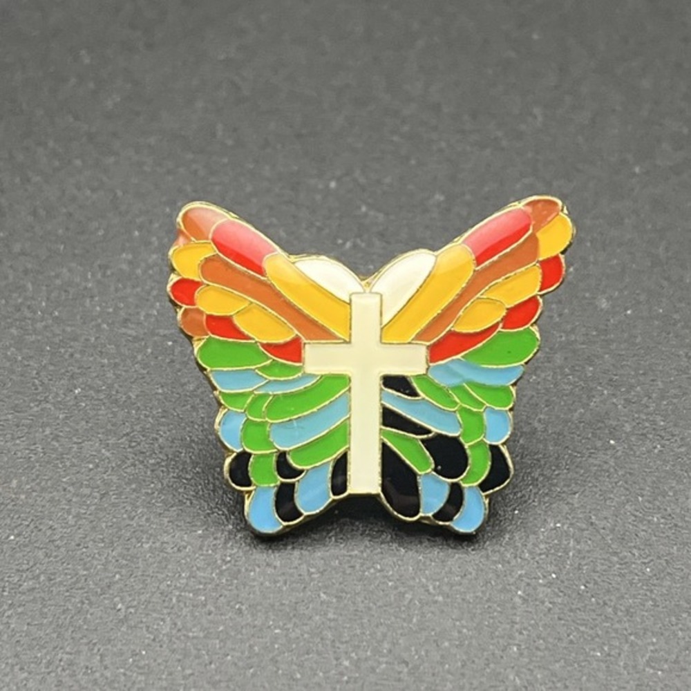 Butterfly Cross‎ Jesus Religion Christian Lapel Hat Pin